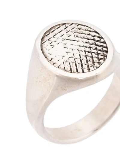 Shop Werkstatt:münchen Iron Traces Signet Ring In Metallic