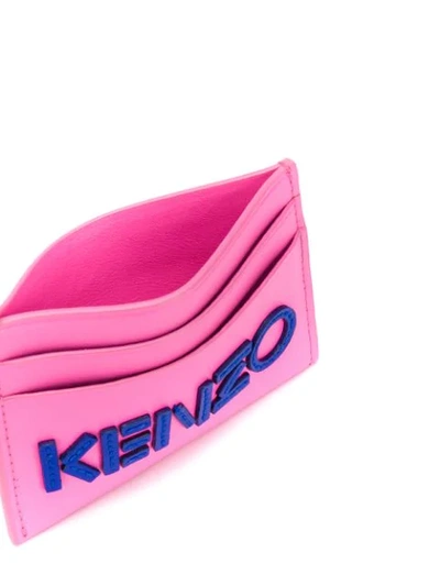 Shop Kenzo Logo Embroidered Cardholder In 26 Pink