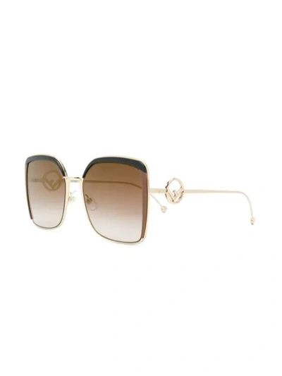 Shop Fendi Square Sunglasses In Brown