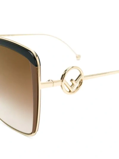 Shop Fendi Square Sunglasses In Brown