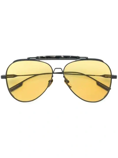 Shop Jacques Marie Mage Aviator Shaped Sunglasses - Black