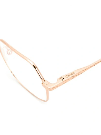 Shop Chloé Square Shaped Glasses In Gold