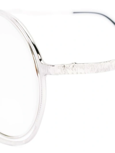 Shop Kuboraum Round Frame Sunglasses In Metallic