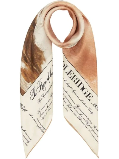 Shop Burberry Mariner Printed Square Scarf In Neutrals
