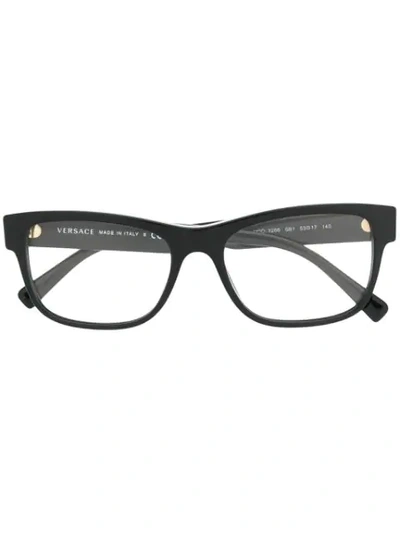 VERSACE EYEWEAR RECTANGULAR FRAME GLASSES - 黑色