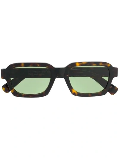 Shop Retrosuperfuture Rectangular Frame Sunglasses In Brown