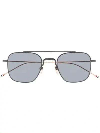 Shop Thom Browne Square-frame Sunglasses In Black