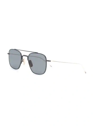 Shop Thom Browne Square-frame Sunglasses In Black