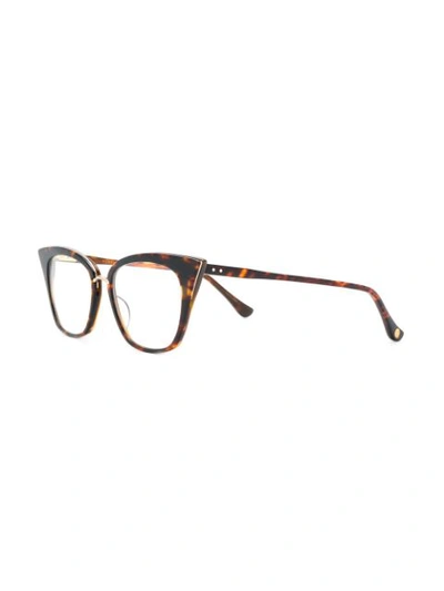 Shop Dita Eyewear Cat-eye Frame Glasses In Brown