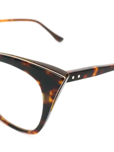 Shop Dita Eyewear Cat-eye Frame Glasses In Brown