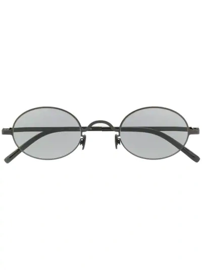 Shop Mykita X Maison Margiela Round Frame Sunglasses In Black