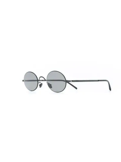 Shop Mykita X Maison Margiela Round Frame Sunglasses In Black