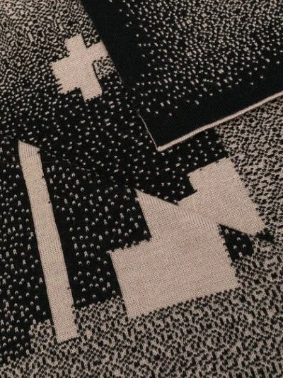 Shop Bernhard Willhelm Embroidered Scarf In Black