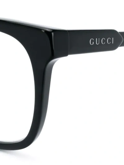 Shop Gucci Square Glasses In Black