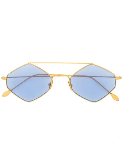 Shop Spektre Hexagon Frame Sunglasses In Blue