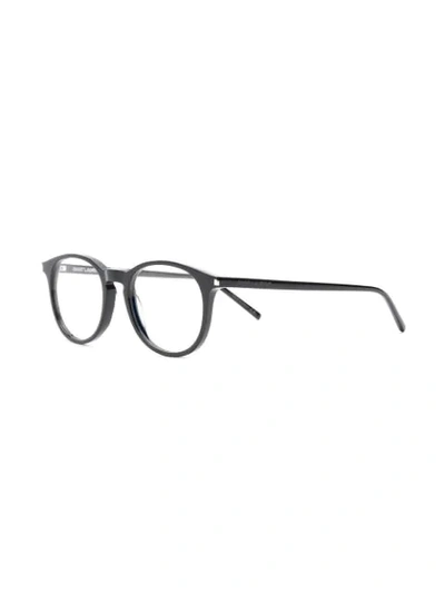 Shop Saint Laurent Round Frame Glasses In Black