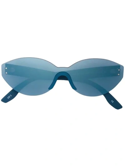 Shop Yeezy Oval Sunglasses In Blue