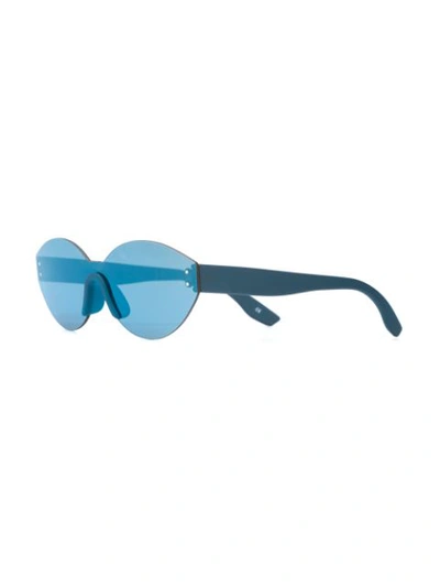 Shop Yeezy Oval Sunglasses In Blue