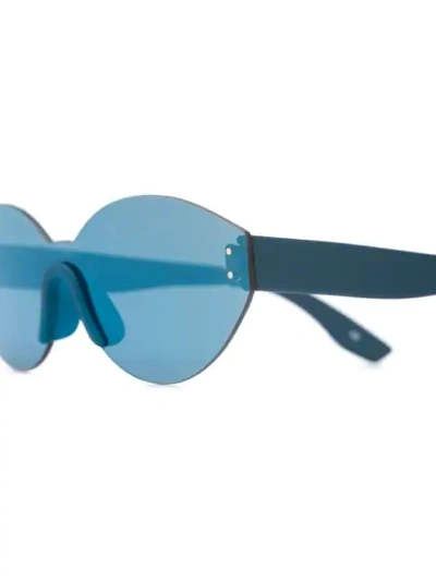 Shop Yeezy Oval Sunglasses In Blue