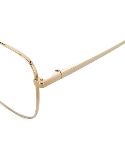 Shop Fendi Double Bridge Pilot-frame Glasses In Gold