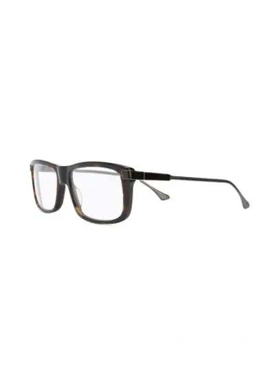 Shop Dita Eyewear Sir Square Glasses In Brown