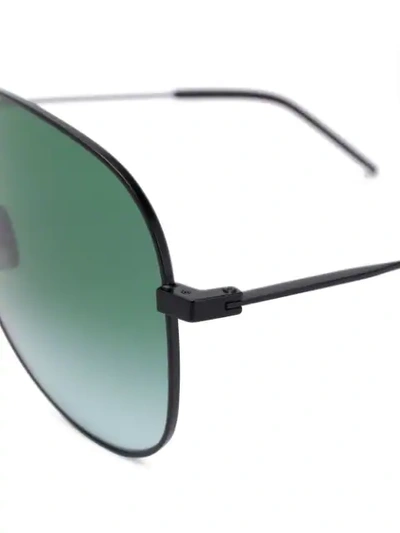 Shop Saint Laurent Aviator Sunglasses In Black
