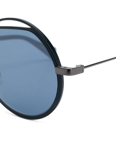 Shop Yohji Yamamoto Round Frame Sunglasses - Grey