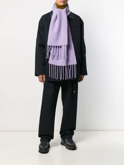 Shop Acne Studios Boiled Knitted Scarf In Purple