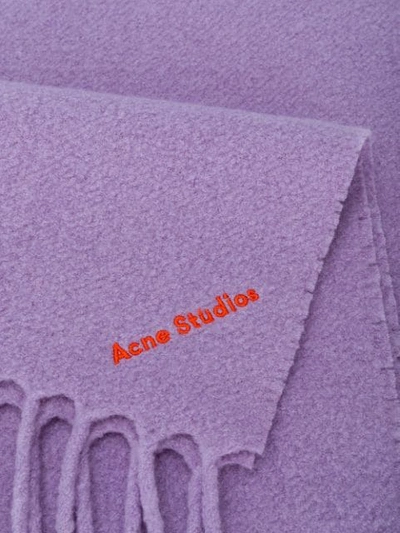 Shop Acne Studios Boiled Knitted Scarf In Purple
