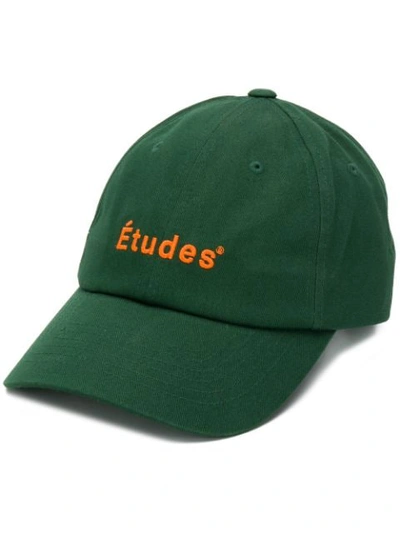 Shop Etudes Studio Embroidered Logo Baseball Cap In Green