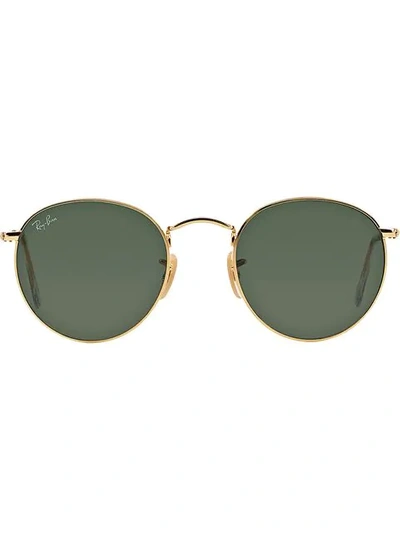 Shop Ray Ban Ray-ban Round Frame Sunglasses - Metallic