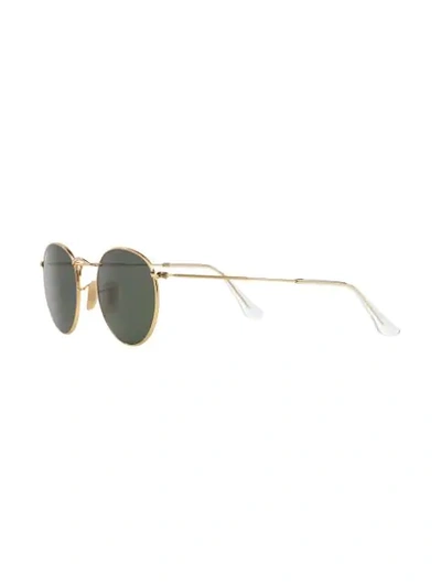 Shop Ray Ban Ray-ban Round Frame Sunglasses - Metallic