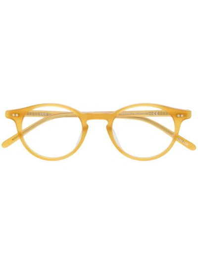 Shop Epos Round Frame Glasses In 黄色