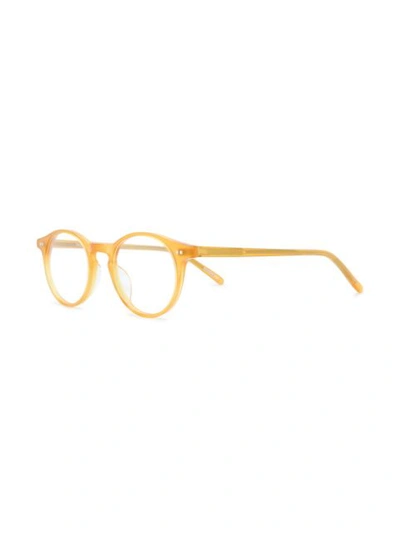 Shop Epos Round Frame Glasses In 黄色