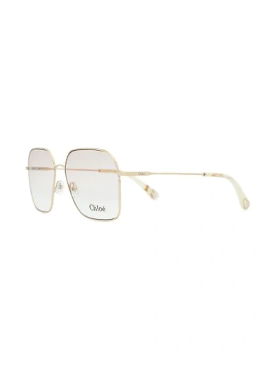 Shop Chloé Oversized Square Sunglasses In Metallic