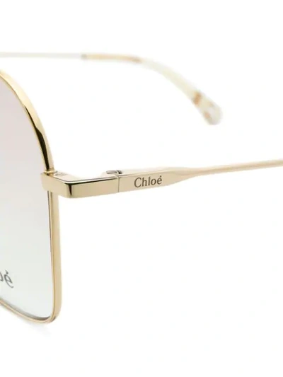 Shop Chloé Oversized Square Sunglasses In Metallic