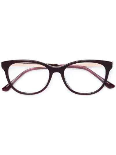 Shop Jimmy Choo Eyewear Rectangle Frame Glasses - Red