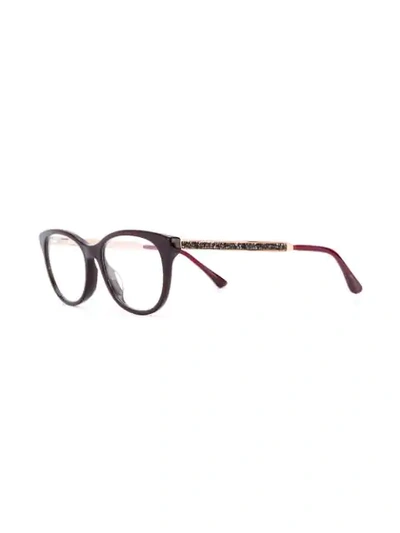 Shop Jimmy Choo Eyewear Rectangle Frame Glasses - Red