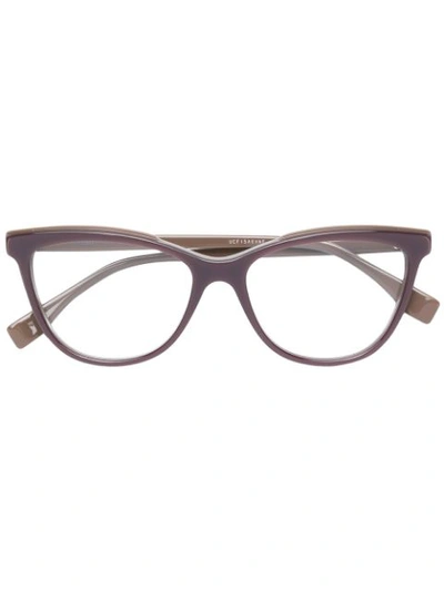 Shop Fendi Cat Eye Frame Glasses In Brown