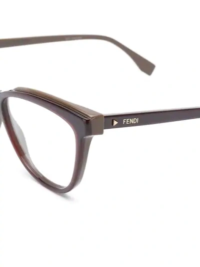 Shop Fendi Cat Eye Frame Glasses In Brown