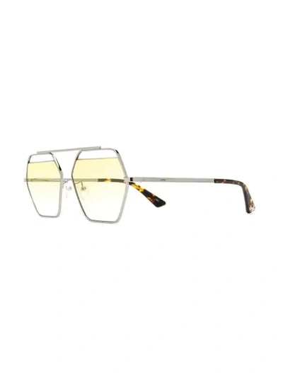 Shop Mcq By Alexander Mcqueen Eyewear Hexagonal Frame Sunglasses - Silver
