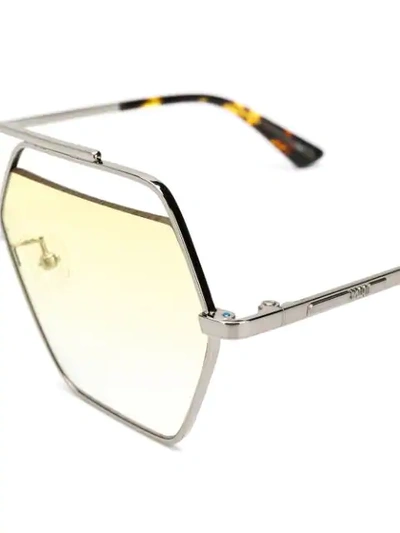 Shop Mcq By Alexander Mcqueen Eyewear Hexagonal Frame Sunglasses - Silver