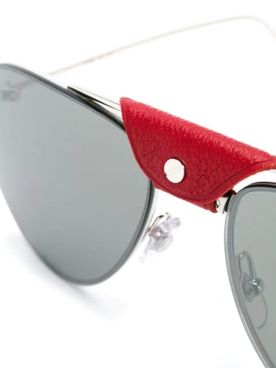 Shop Cartier Aviator Frame Sunglasses In Black