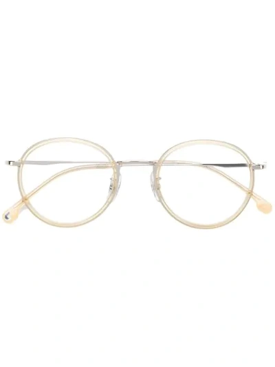 Shop Carrera Round Frame Glasses In Metallic