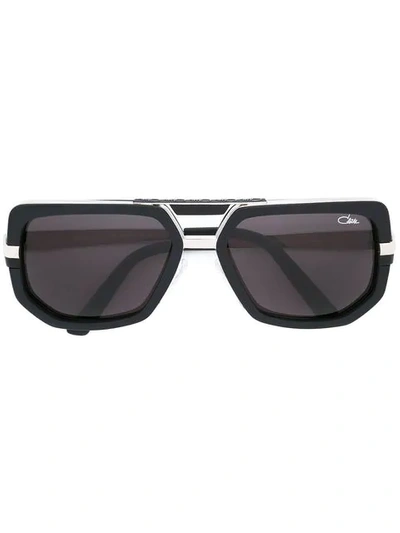 Shop Cazal Geometric Frame Sunglasses In Black