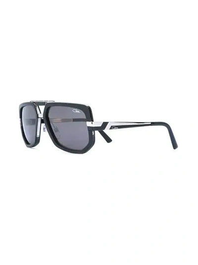 Shop Cazal Geometric Frame Sunglasses In Black