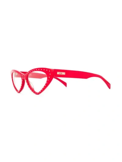 Shop Moschino Eyewear Cat-eye Glasses In Red