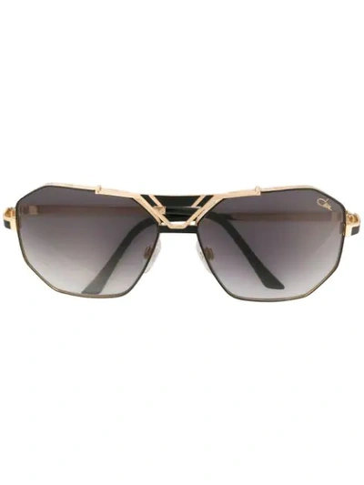 Shop Cazal Square Tinted Sunglasses In Metallic