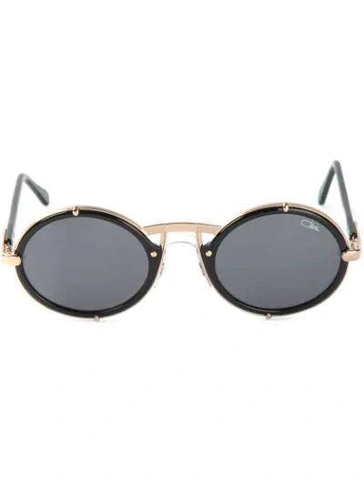 Shop Cazal Round Frame Sunglasses In Black