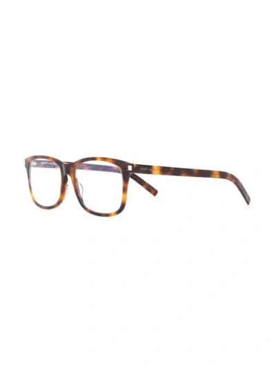 Shop Saint Laurent Tortoiseshell Glasses In Brown